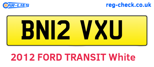 BN12VXU are the vehicle registration plates.