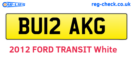 BU12AKG are the vehicle registration plates.