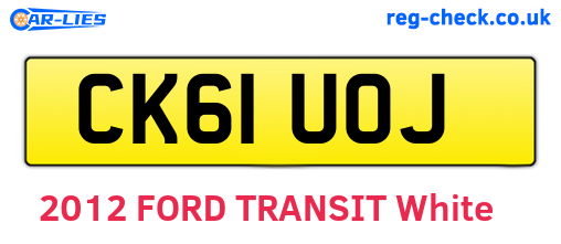 CK61UOJ are the vehicle registration plates.