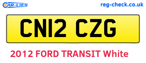 CN12CZG are the vehicle registration plates.