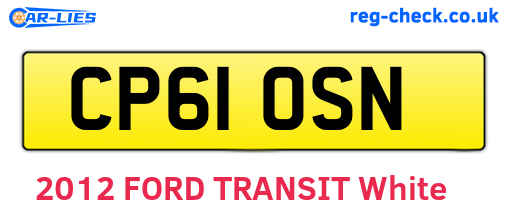 CP61OSN are the vehicle registration plates.