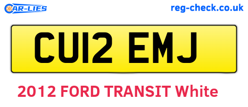 CU12EMJ are the vehicle registration plates.