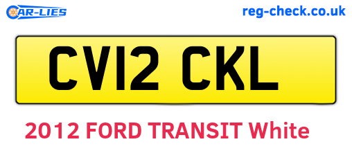 CV12CKL are the vehicle registration plates.