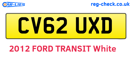 CV62UXD are the vehicle registration plates.