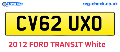 CV62UXO are the vehicle registration plates.
