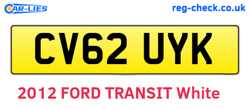 CV62UYK are the vehicle registration plates.