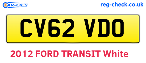 CV62VDO are the vehicle registration plates.