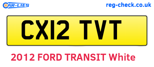 CX12TVT are the vehicle registration plates.