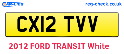 CX12TVV are the vehicle registration plates.