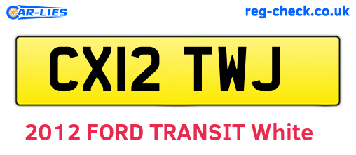 CX12TWJ are the vehicle registration plates.