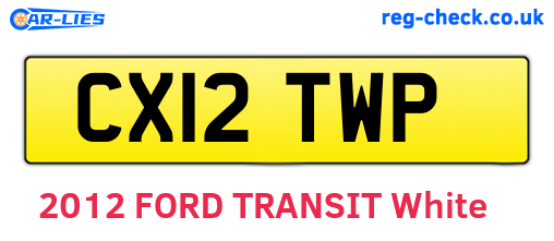 CX12TWP are the vehicle registration plates.