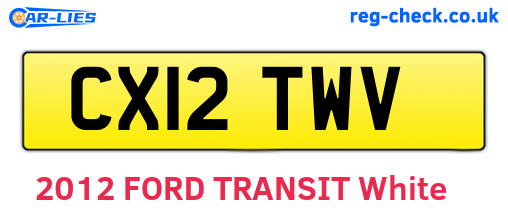 CX12TWV are the vehicle registration plates.
