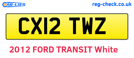CX12TWZ are the vehicle registration plates.