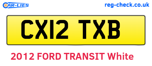 CX12TXB are the vehicle registration plates.