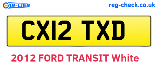 CX12TXD are the vehicle registration plates.