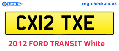 CX12TXE are the vehicle registration plates.