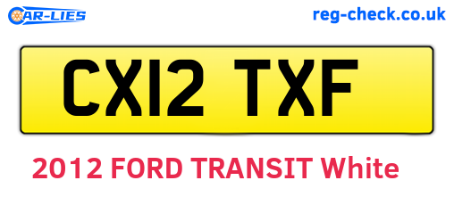 CX12TXF are the vehicle registration plates.