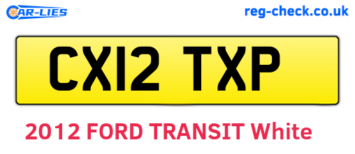 CX12TXP are the vehicle registration plates.