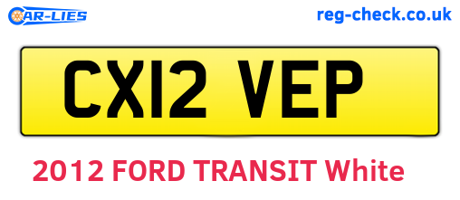CX12VEP are the vehicle registration plates.