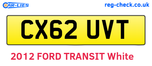 CX62UVT are the vehicle registration plates.