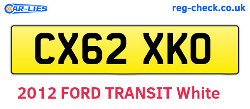 CX62XKO are the vehicle registration plates.