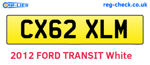 CX62XLM are the vehicle registration plates.