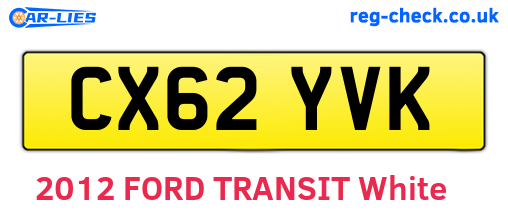 CX62YVK are the vehicle registration plates.