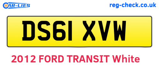 DS61XVW are the vehicle registration plates.