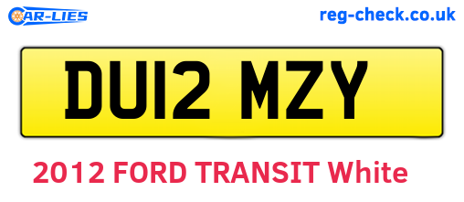 DU12MZY are the vehicle registration plates.