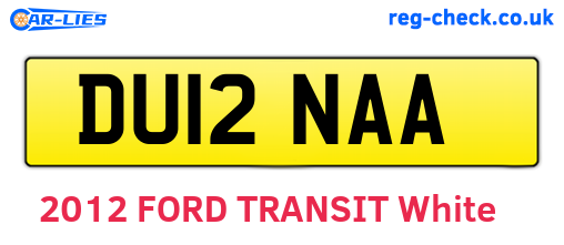 DU12NAA are the vehicle registration plates.