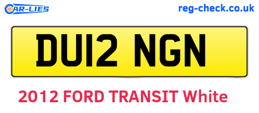 DU12NGN are the vehicle registration plates.