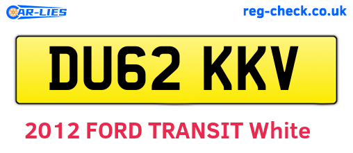 DU62KKV are the vehicle registration plates.