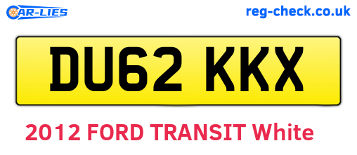 DU62KKX are the vehicle registration plates.