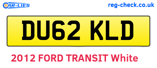 DU62KLD are the vehicle registration plates.