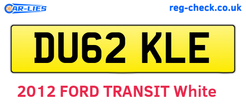 DU62KLE are the vehicle registration plates.