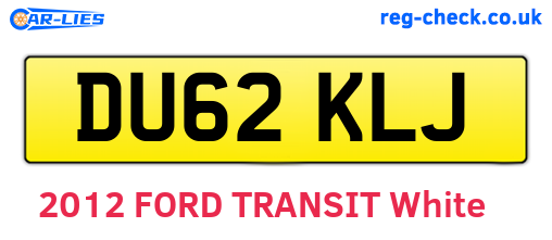 DU62KLJ are the vehicle registration plates.