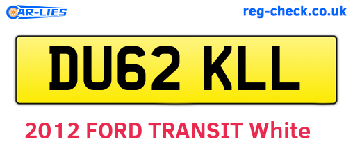 DU62KLL are the vehicle registration plates.