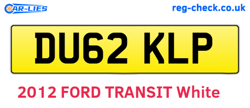 DU62KLP are the vehicle registration plates.