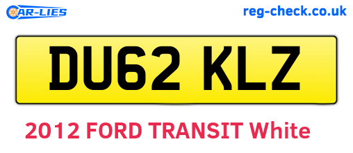 DU62KLZ are the vehicle registration plates.