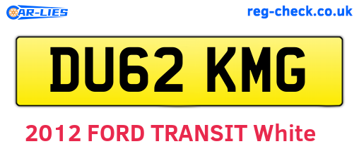 DU62KMG are the vehicle registration plates.