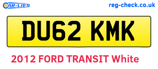 DU62KMK are the vehicle registration plates.