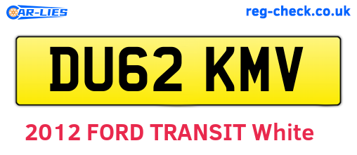 DU62KMV are the vehicle registration plates.