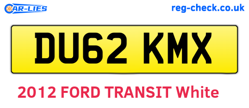 DU62KMX are the vehicle registration plates.