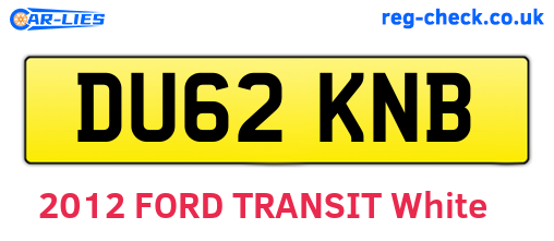 DU62KNB are the vehicle registration plates.