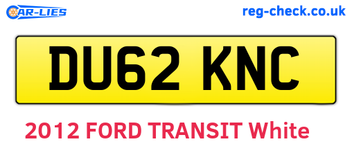 DU62KNC are the vehicle registration plates.