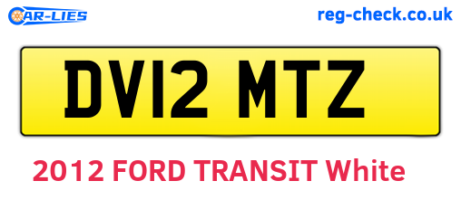 DV12MTZ are the vehicle registration plates.