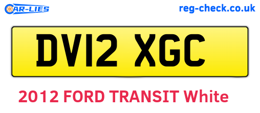 DV12XGC are the vehicle registration plates.