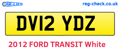 DV12YDZ are the vehicle registration plates.