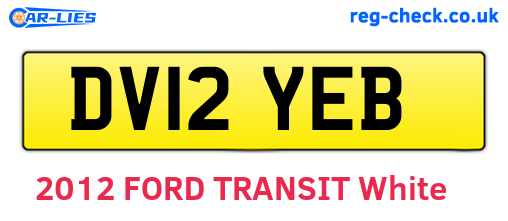 DV12YEB are the vehicle registration plates.
