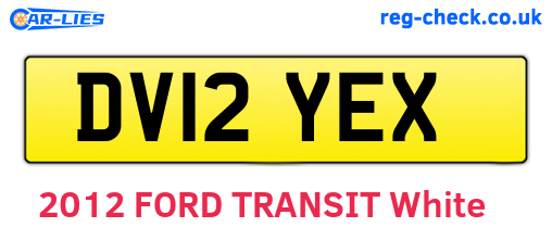DV12YEX are the vehicle registration plates.